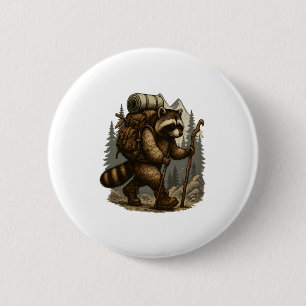 Sloth Camping Hiking 6 Cm Round Badge
