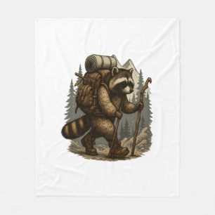 Sloth Camping Hiking Fleece Blanket