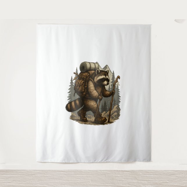 Sloth Camping Hiking Tapestry (Front)