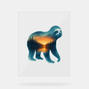 Sloth Camping Lover Acrylic Sign