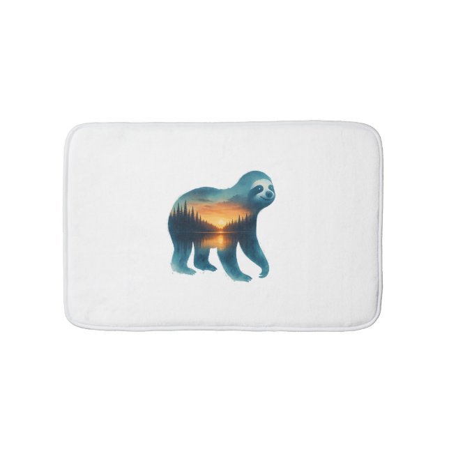 Sloth Camping Lover Bath Mat (Front)