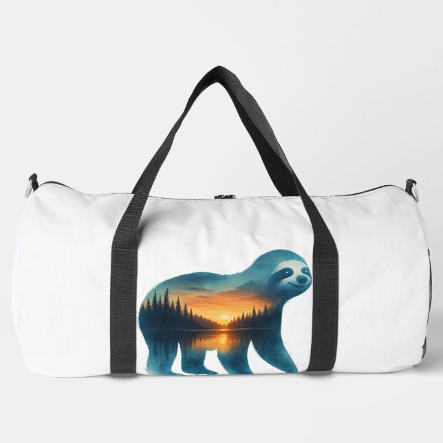 Sloth Camping Lover Duffle Bag (Front)