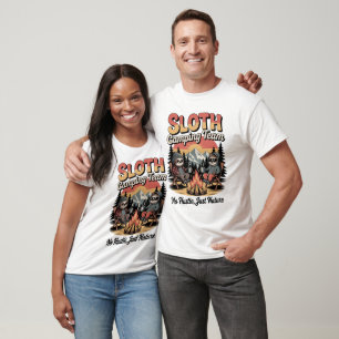Sloth Camping Team No Hustle T-Shirt