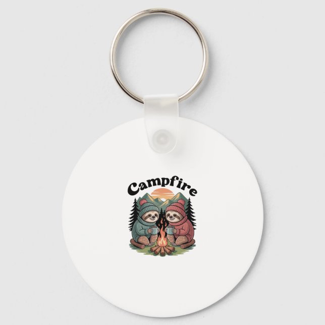 Sloth camping Team Official campfire Key Ring (Front)