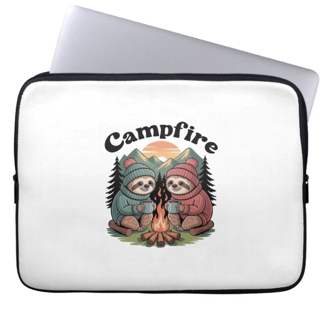 Sloth camping Team Official campfire Laptop Sleeve (Front)