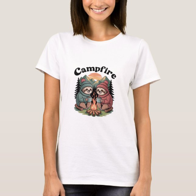 Sloth camping Team Official campfire T-Shirt (Front)