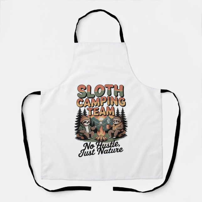 sloth camping team with nature apron (Front)