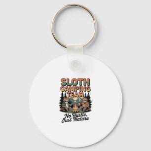 sloth camping team with nature key ring