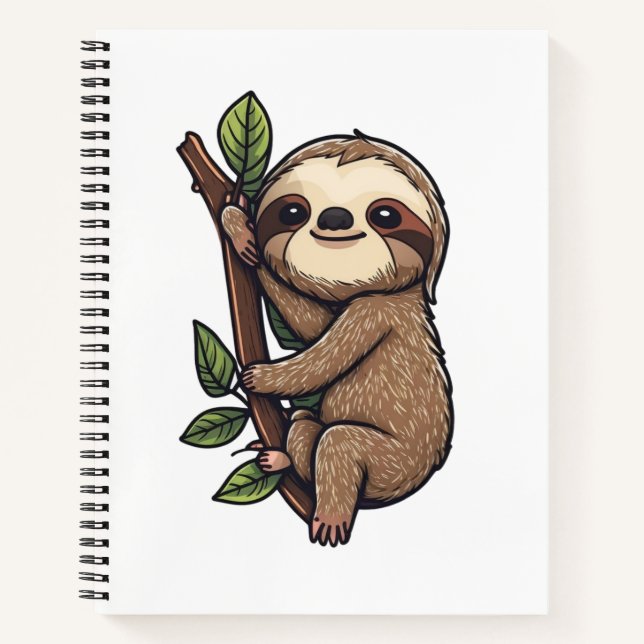 Sloth cartoon illustration notebook (Front)