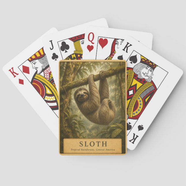 Sloth Central America VINTAGE Playing Cards (Back)