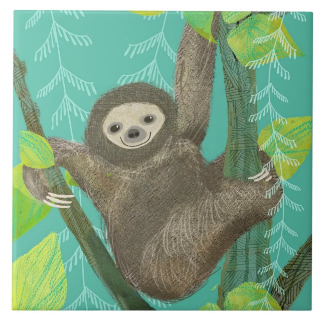 Sloth Ceramic Kitchen Tile (Front)