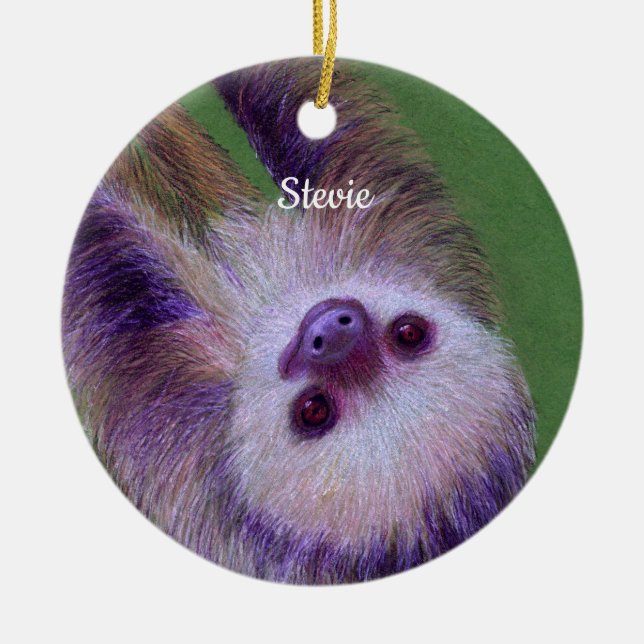 Sloth Ceramic Tree Decoration (Front)