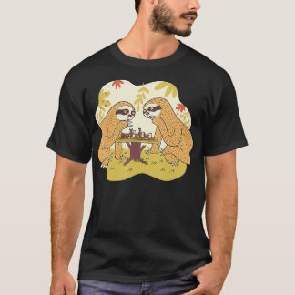 Sloth Chess Game Chessboard T-Shirt