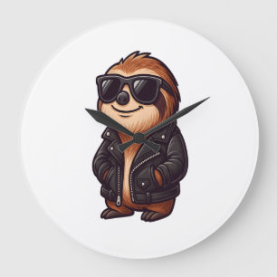 Sloth Chill Mood Large Clock