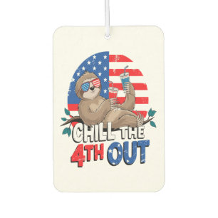 Sloth Chill the 4th out Patriotic USA Car Air Freshener