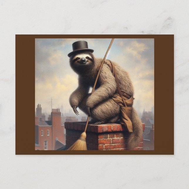 Sloth Chimney Sweep Postcard (Front)