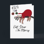 Sloth Christmas Card<br><div class="desc">Add your custom wording to this design by using the "Edit this design template" boxes on the right hand side of the item, or click the blue "Customise it" button to arrange the text, change the fonts and colours and to also add additional information or images to this design. If...</div>