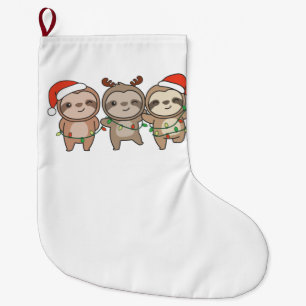 Sloth Christmas Christmas Animals Cute Sloth Large Christmas Stocking