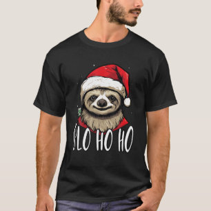 Sloth Christmas Eve Lazy Animal Santa Claus Xmas D T-Shirt