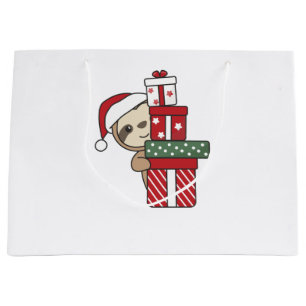 Sloth Christmas Gift Winter Sloths Large Gift Bag