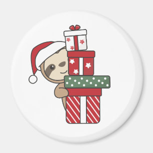 Sloth Christmas Gift Winter Sloths Magnet