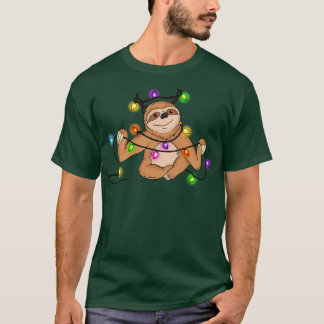 Sloth Christmas Lights Xmas Gift T-Shirt