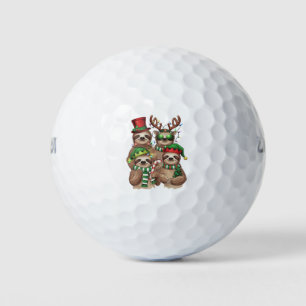 Sloth Christmas Merry Slothmas Sloth Lover Gift Golf Balls