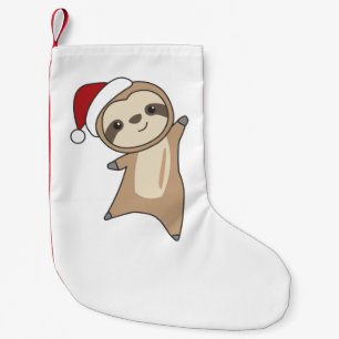 Sloth Christmas Snow Winter Animals Sloths Adult C Small Christmas Stocking