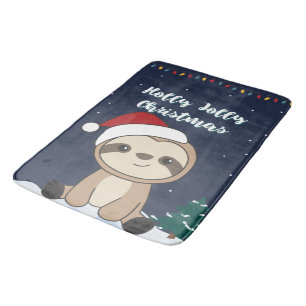 Sloth Christmas Snow Winter Animals Sloths Bath Ma Mat