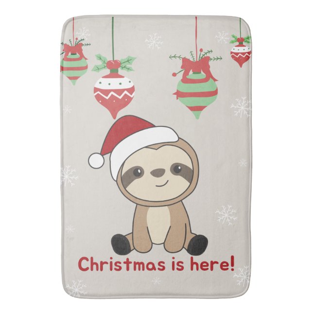 Sloth Christmas Snow Winter Animals Sloths Bath Ma Mat (Front Vertical)