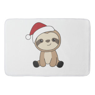 Sloth Christmas Snow Winter Animals Sloths Bath Mat