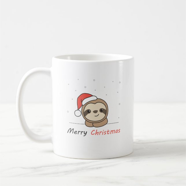 Sloth Christmas Snow Winter Animals Sloths Coffee Mug (Left)