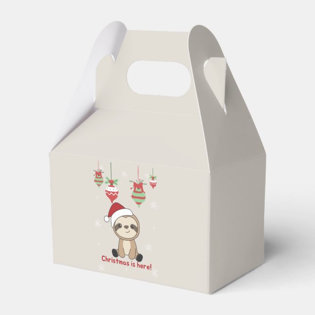 Sloth Christmas Snow Winter Animals Sloths Favour  Box (Front Side)