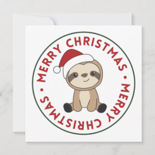 Sloth Christmas Snow Winter Animals Sloths Invitat Invitation