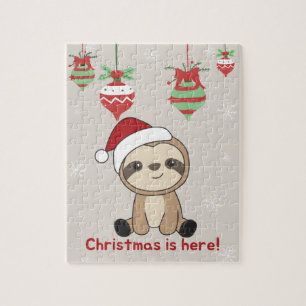 Sloth Christmas Snow Winter Animals Sloths Jigsaw  Puzzle