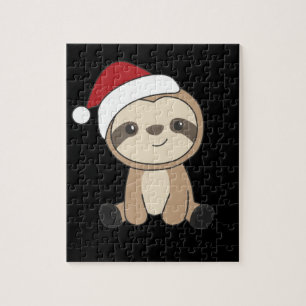 Sloth Christmas Snow Winter Animals Sloths Jigsaw  Puzzle