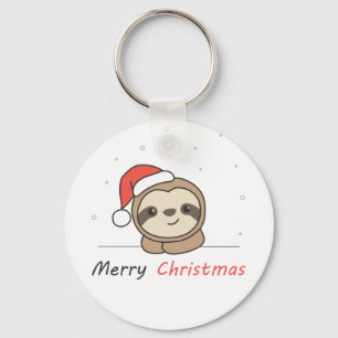 Sloth Christmas Snow Winter Animals Sloths Key Ring
