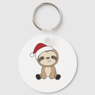 Sloth Christmas Snow Winter Animals Sloths Key Ring