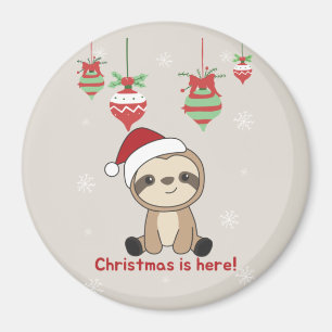 Sloth Christmas Snow Winter Animals Sloths Magnet