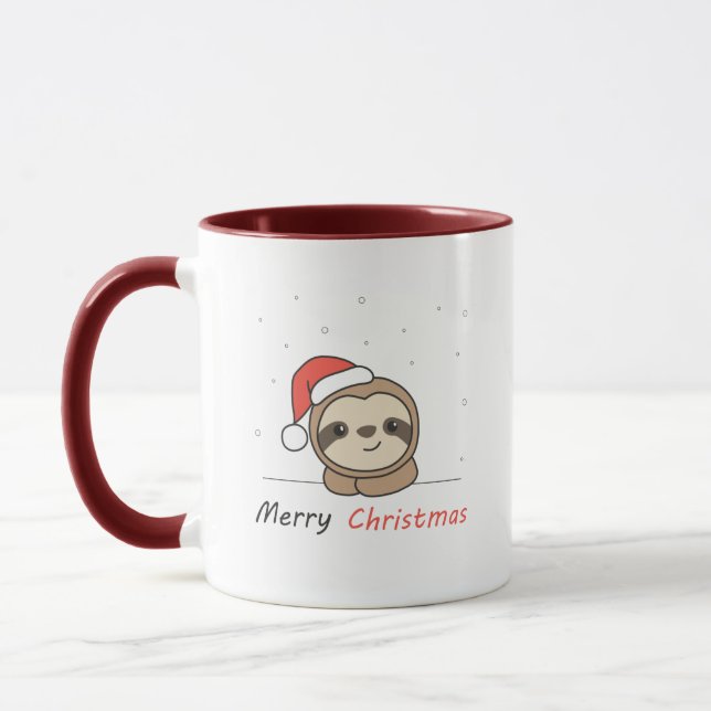 Sloth Christmas Snow Winter Animals Sloths Mug (Left)