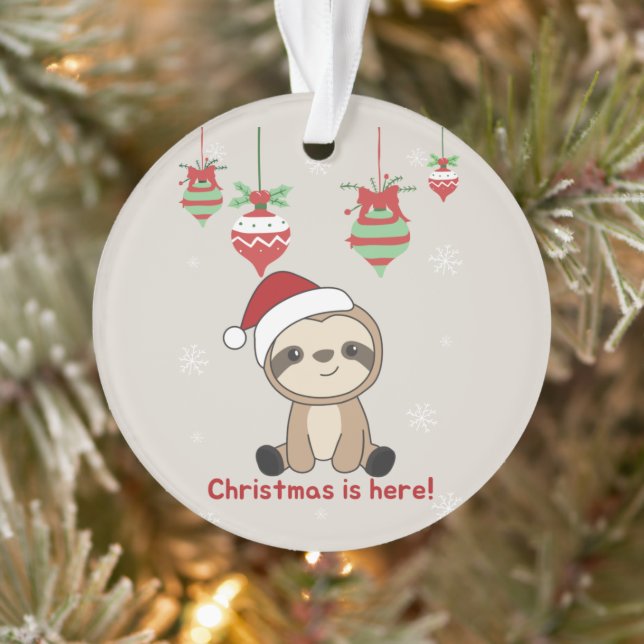 Sloth Christmas Snow Winter Animals Sloths Ornamen Ornament (Tree)