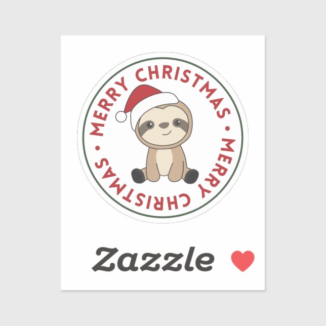 Sloth Christmas Snow Winter Animals Sloths Sticker (Sheet)