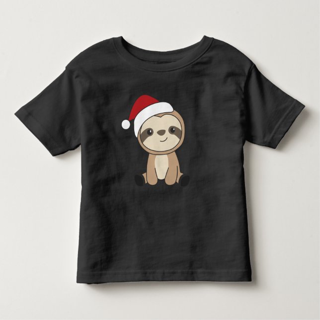 Sloth Christmas Snow Winter Animals Sloths Toddler Toddler T-Shirt (Front)