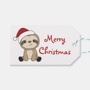 Sloth Christmas Snow Winter Animals Sloths Trucker Gift Tags