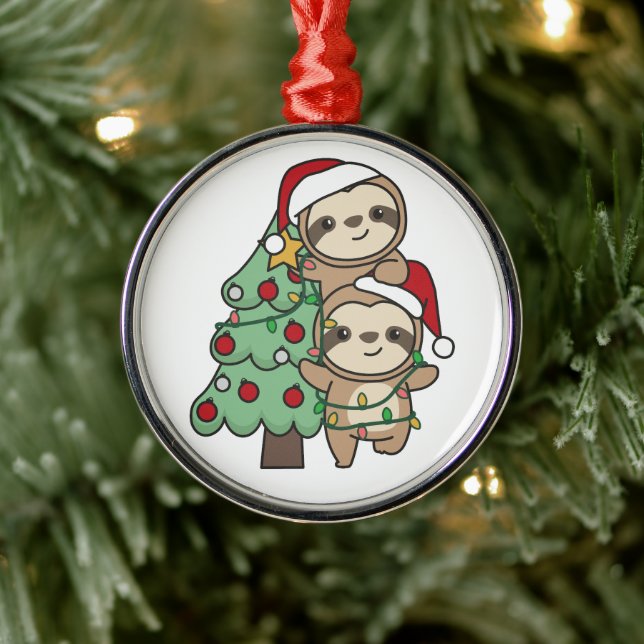  Sloth Christmas Tree Christmas Animals Sloths Metal Tree Decoration (Tree)