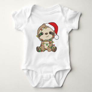 Sloth Christmas Winter Animals Sloths Baby Bodysuit
