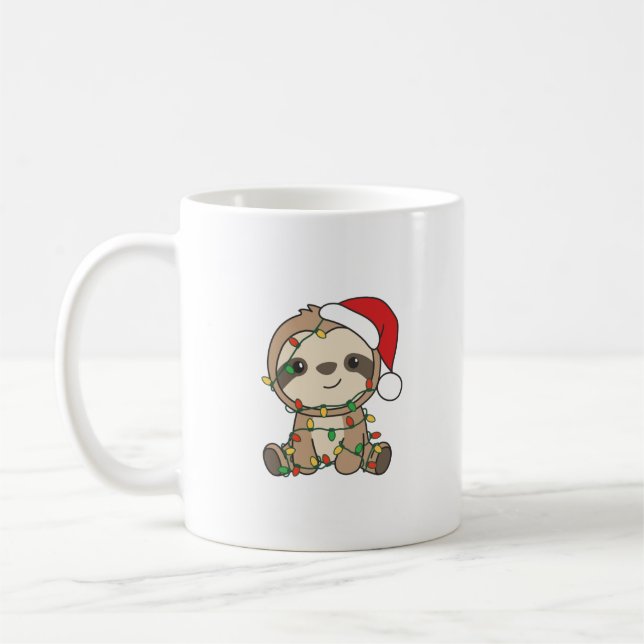 Sloth Christmas Winter Animals Sloths Coffee Mug (Left)