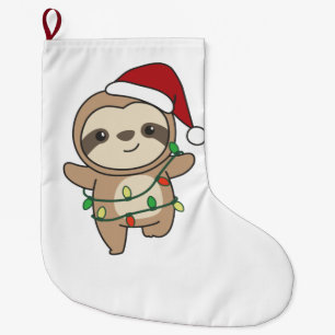 Sloth Christmas Winter Animals Sloths Large Christmas Stocking