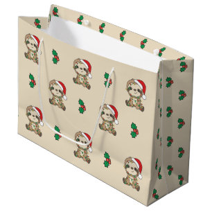 Sloth Christmas Winter Animals Sloths Large Gift B Bag
