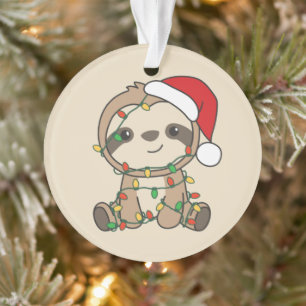 Sloth Christmas Winter Animals Sloths Ornament